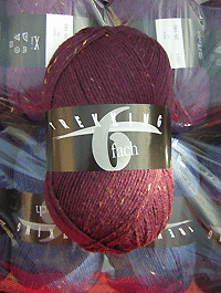 Trekking 6-fach Tweed - brombeere violett dunkel  - Farbe 1879