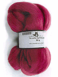 Filzwolle Kammzug Uni - Blaßlila Fuchsia - Farbe 2681