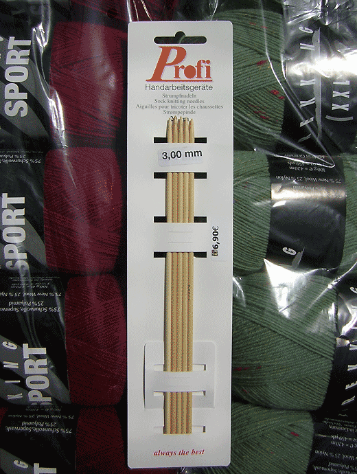 Nadelspiel Profi - Bambus 3,0 - Länge: 20 cm